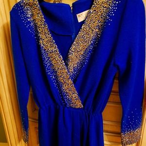NWOT  St. John Knit Evening Marie Gray royal blue